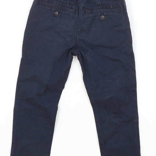 L.O.G.G Boys Blue Cotton Skinny Jeans Size 2-3 Years Regular Zip