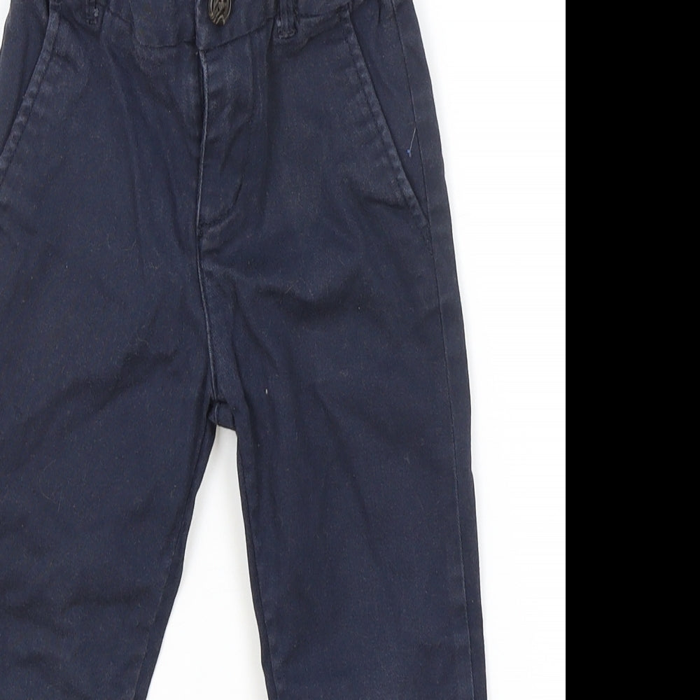 L.O.G.G Boys Blue Cotton Skinny Jeans Size 2-3 Years Regular Zip