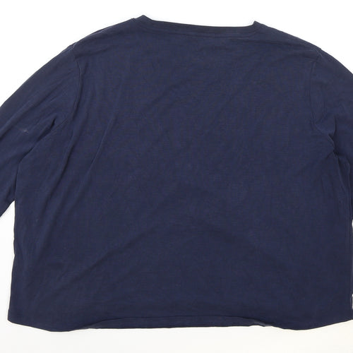 Marks and Spencer Womens Blue Modal Basic T-Shirt Size 16 Round Neck