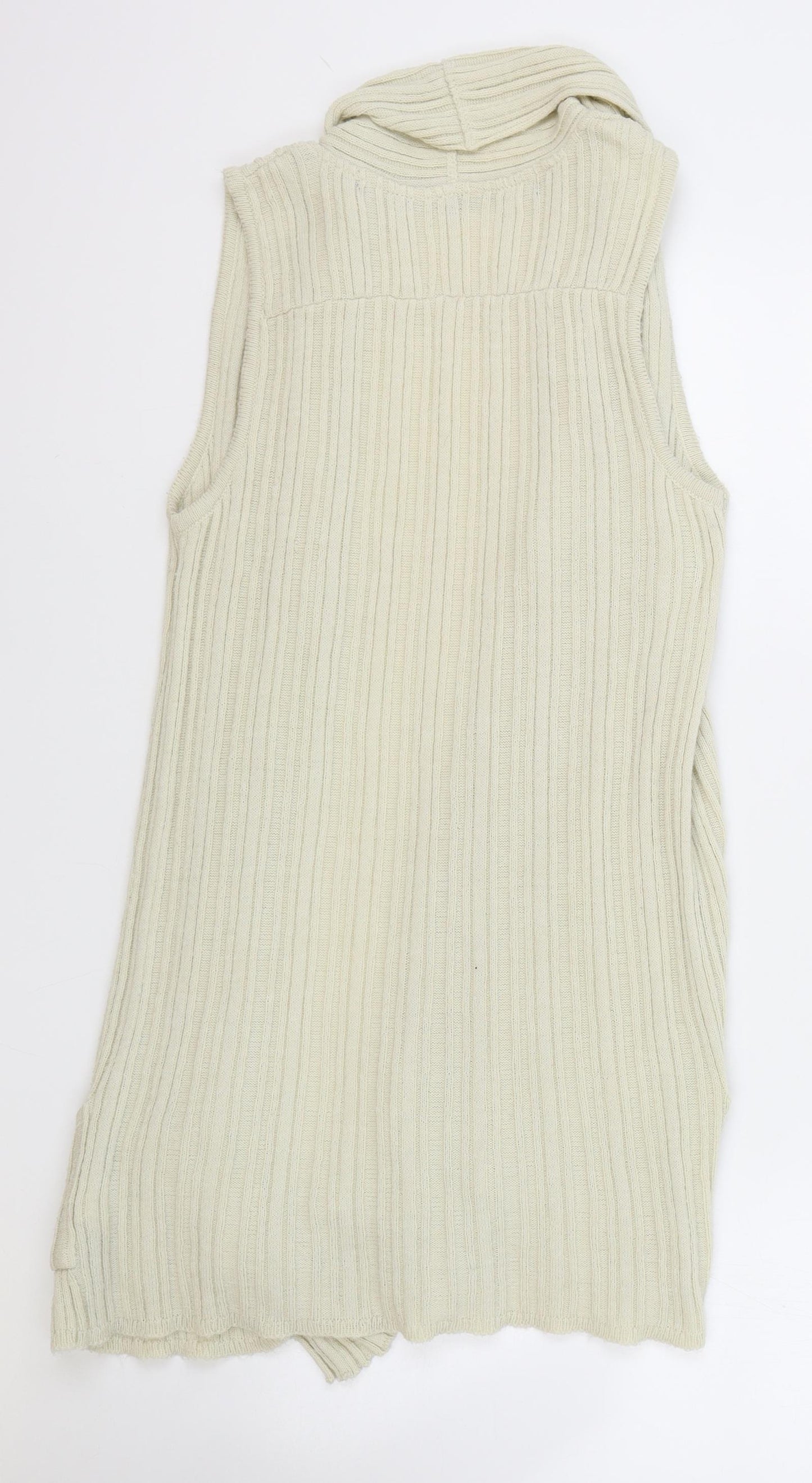 River Island Womens Beige Cowl Neck Acrylic Cardigan Jumper Size 10