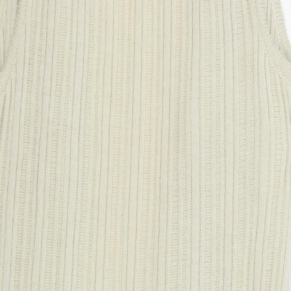 River Island Womens Beige Cowl Neck Acrylic Cardigan Jumper Size 10
