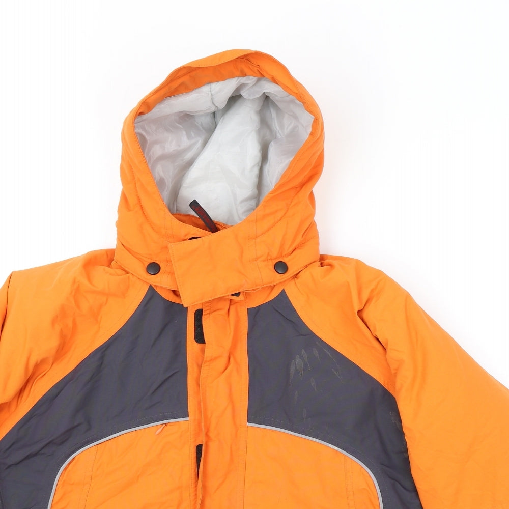 Kelvin Boys Orange Colourblock Ski Jacket Coat Size XL Zip