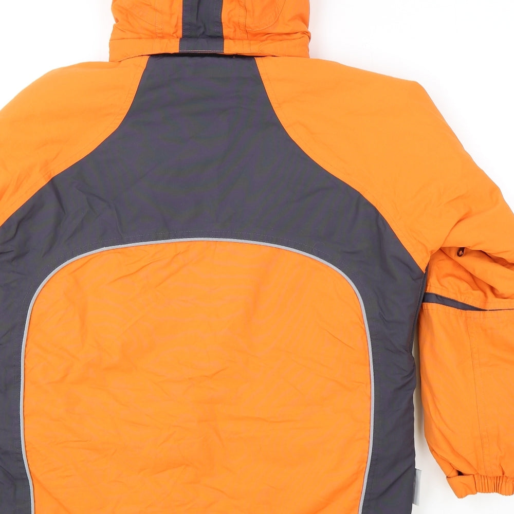 Kelvin Boys Orange Colourblock Ski Jacket Coat Size XL Zip