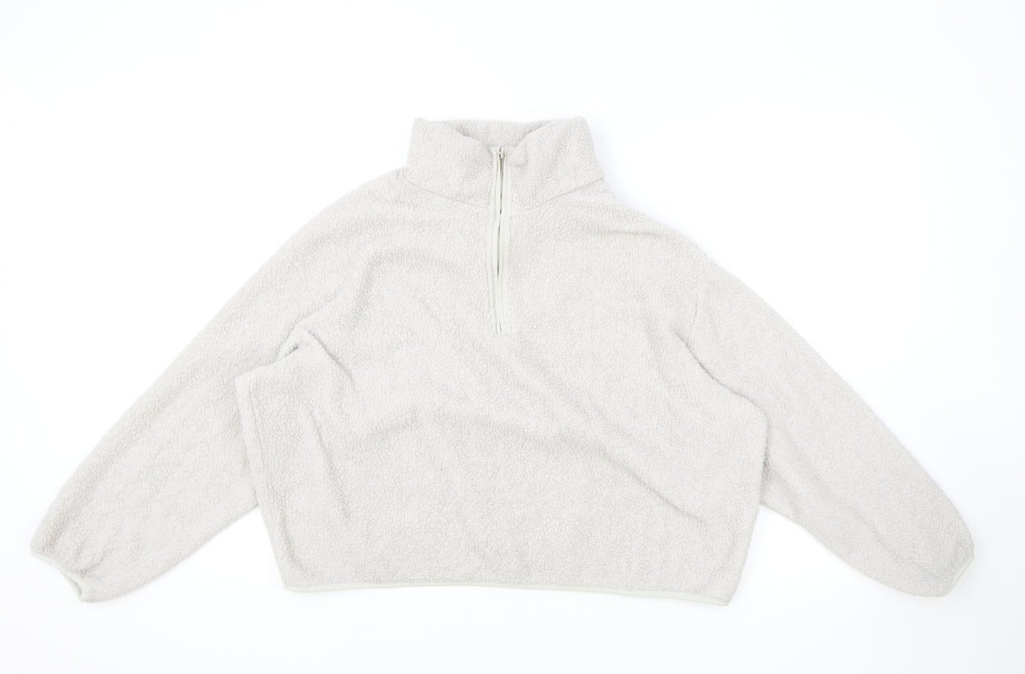 H&M Womens Grey High Neck Polyester Henley Jumper Size S