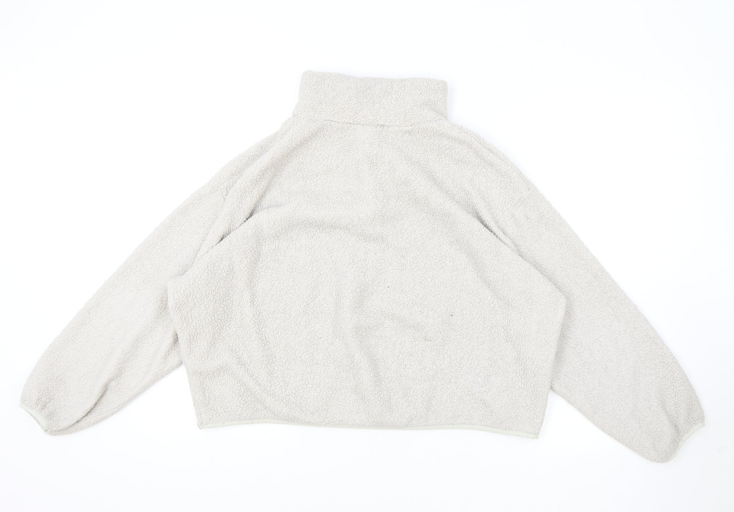 H&M Womens Grey High Neck Polyester Henley Jumper Size S