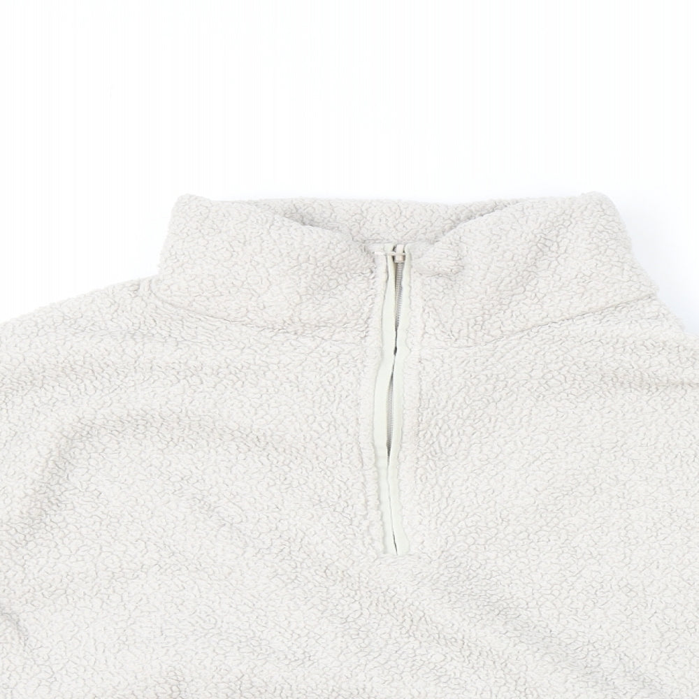 H&M Womens Grey High Neck Polyester Henley Jumper Size S