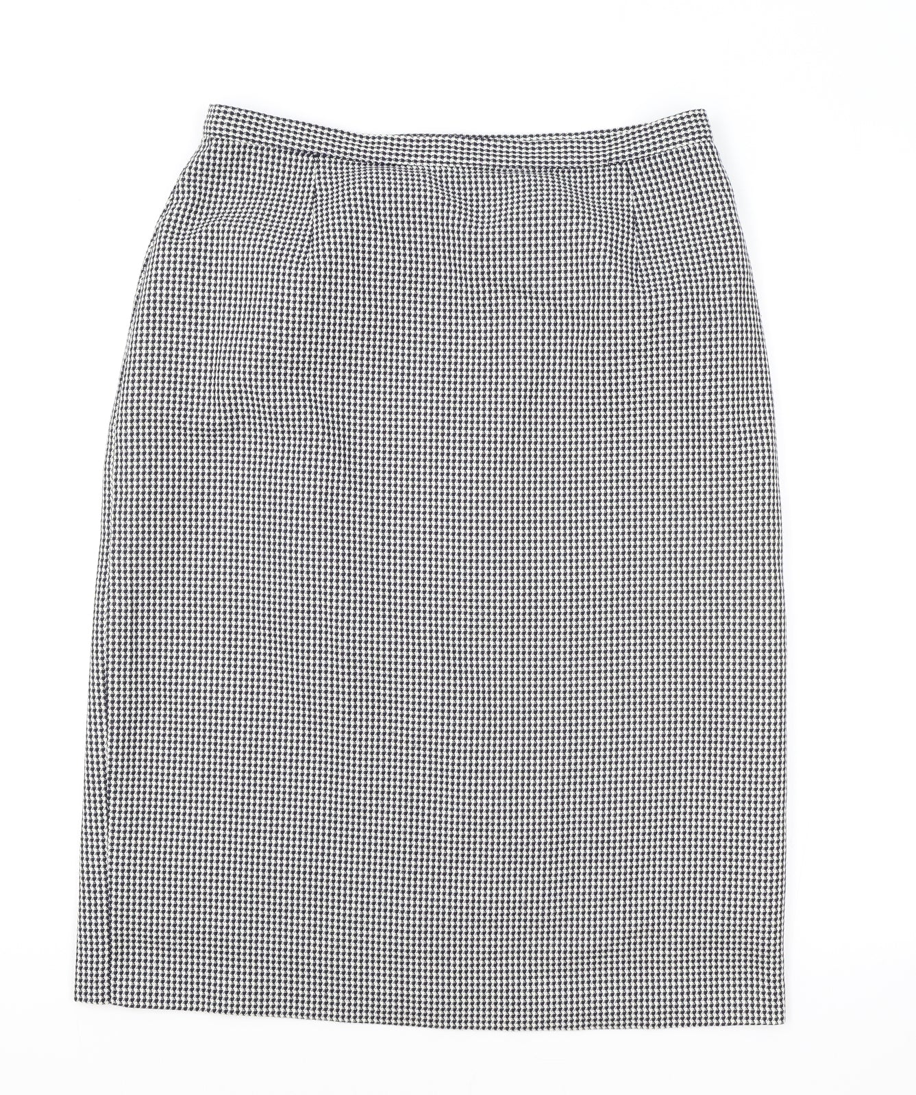 Marks and Spencer Womens White Geometric Polyester A-Line Skirt Size 16 Zip