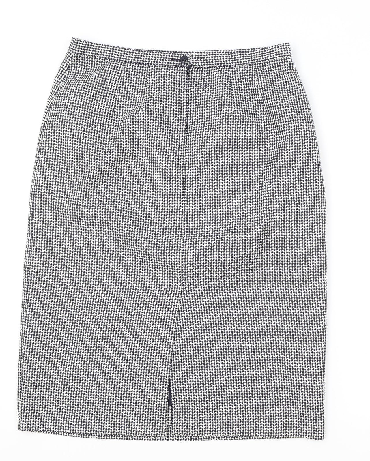 Marks and Spencer Womens White Geometric Polyester A-Line Skirt Size 16 Zip
