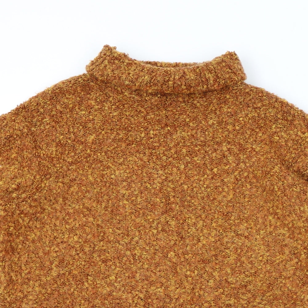 Preworn Womens Orange Roll Neck Acrylic Pullover Jumper Size 8