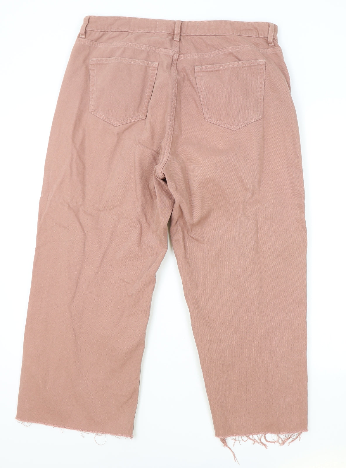 Primark Womens Pink 100% Cotton Straight Jeans Size 16 L34 in Regular Zip