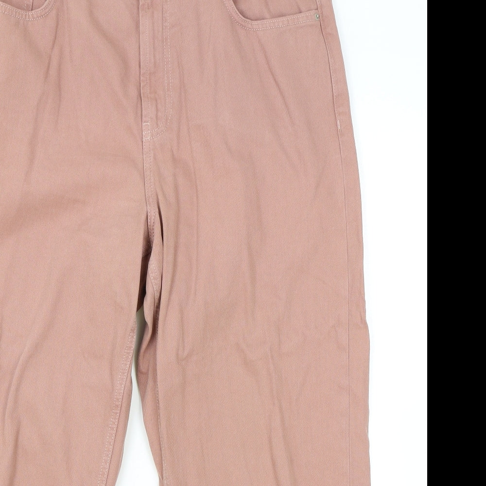 Primark Womens Pink 100% Cotton Straight Jeans Size 16 L34 in Regular Zip