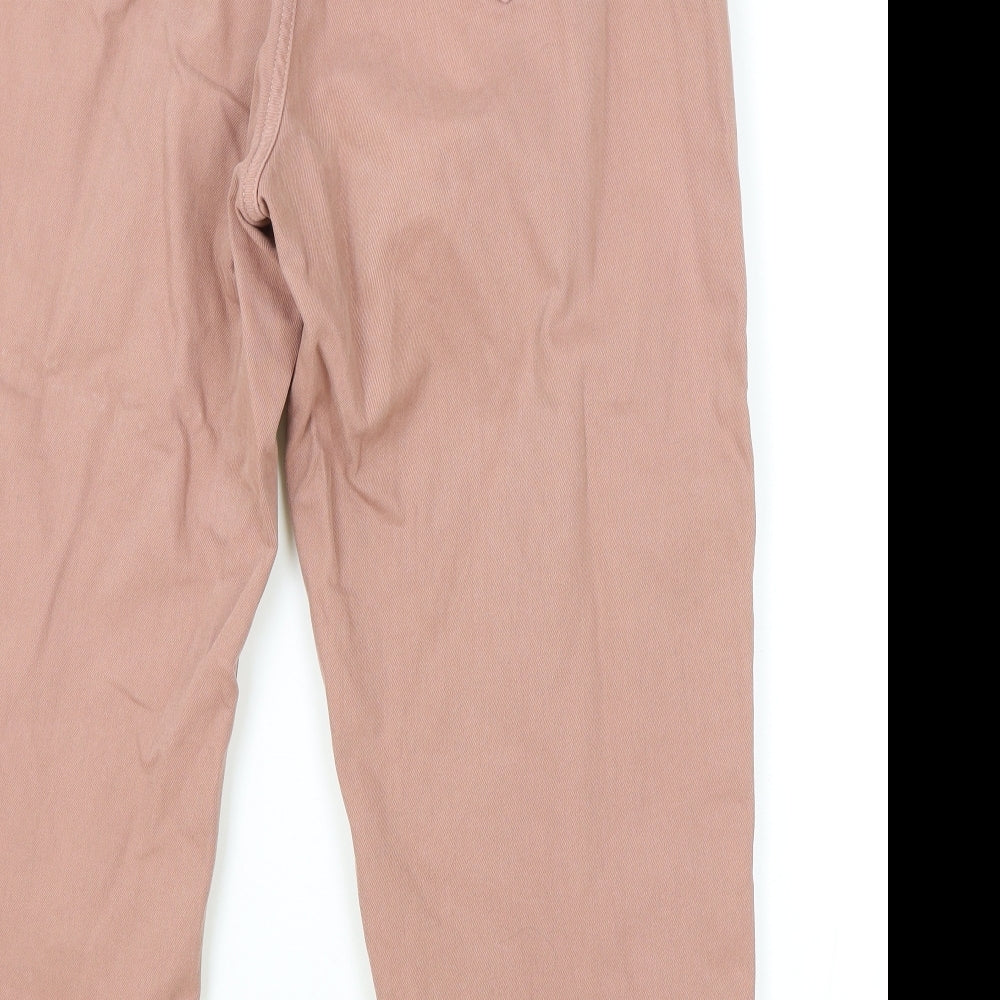 Primark Womens Pink 100% Cotton Straight Jeans Size 16 L34 in Regular Zip