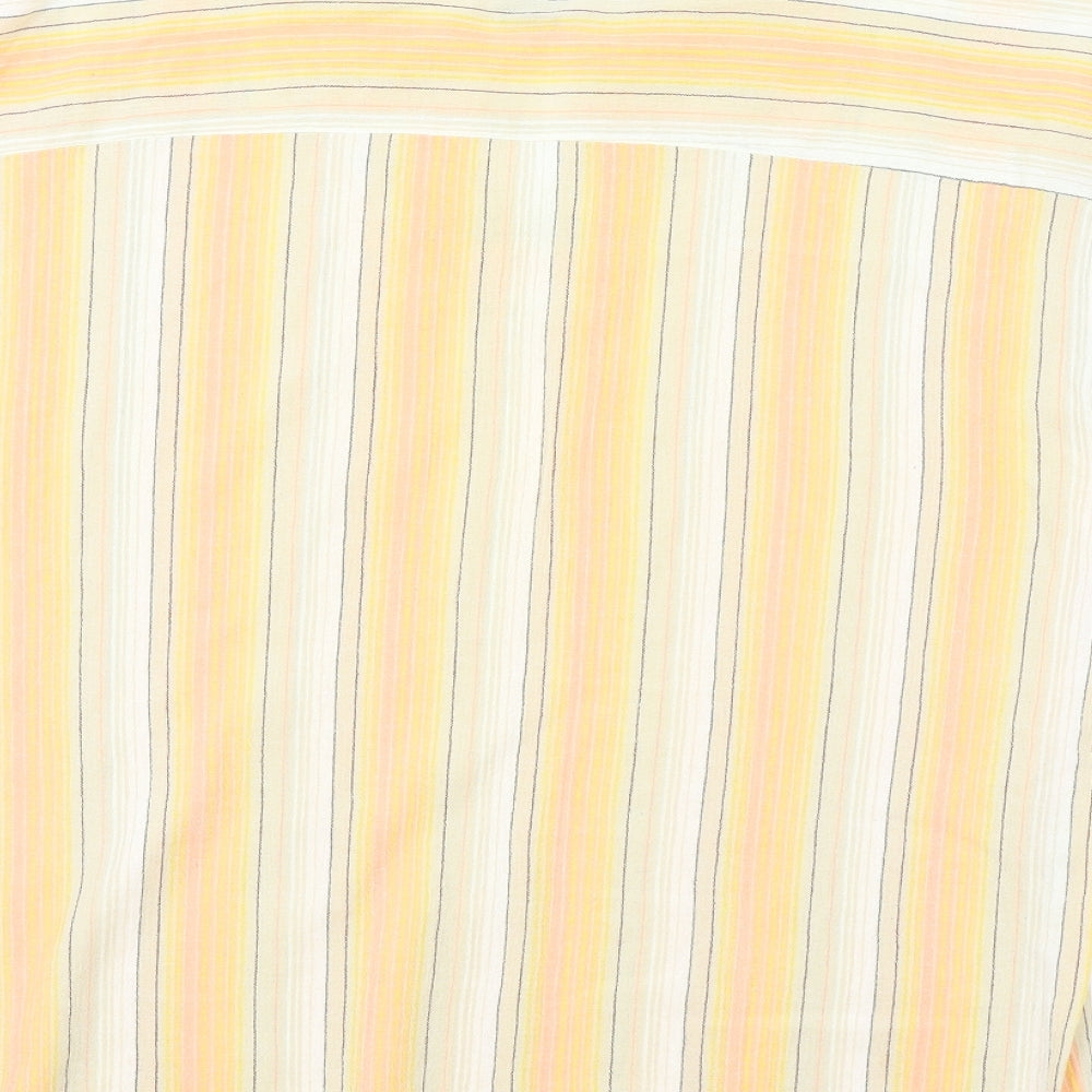 Gulhan Mens Orange Striped T-Shirt Size 2XL V-Neck