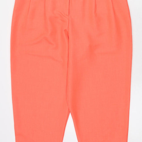 ASOS Womens Orange Polyester Trousers Size 10 L25.5 in Regular Zip