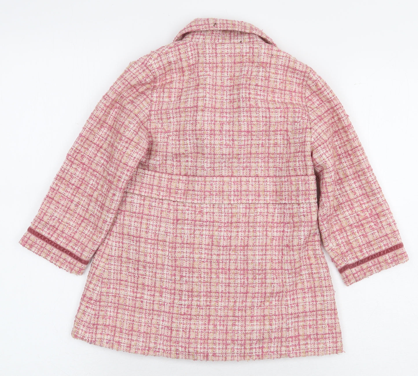 NEXT Girls Pink Plaid Jacket Blazer Size 18-24 Months Button