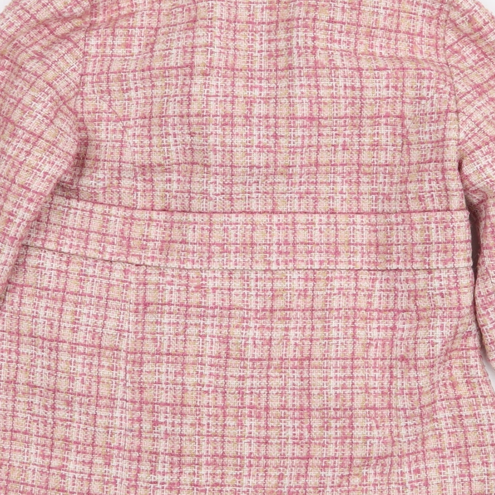 NEXT Girls Pink Plaid Jacket Blazer Size 18-24 Months Button