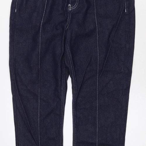 Topshop Womens Blue Polyester Straight Jeans Size 30 in L24 in Regular Button