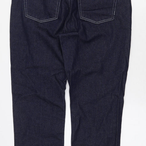Topshop Womens Blue Polyester Straight Jeans Size 30 in L24 in Regular Button