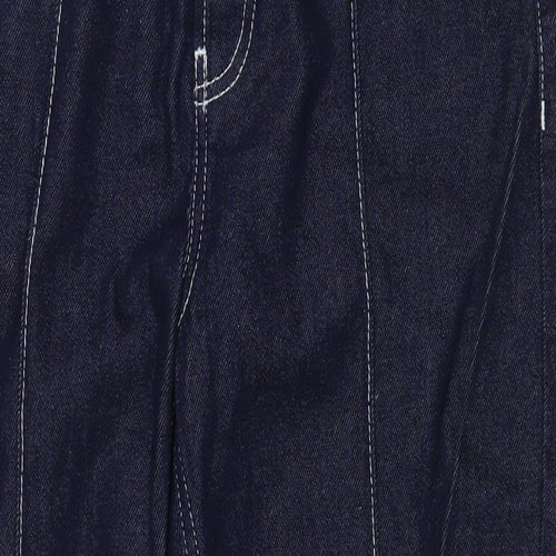 Topshop Womens Blue Polyester Straight Jeans Size 30 in L24 in Regular Button