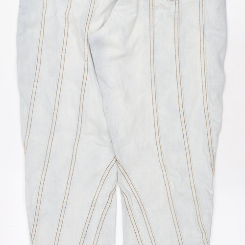 Nasty Gal Womens Blue Cotton Straight Jeans Size 10 L29 in Regular Zip - Seem Details