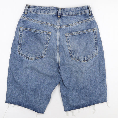 George Womens Blue 100% Cotton Cut-Off Shorts Size 8 L10 in Regular Zip