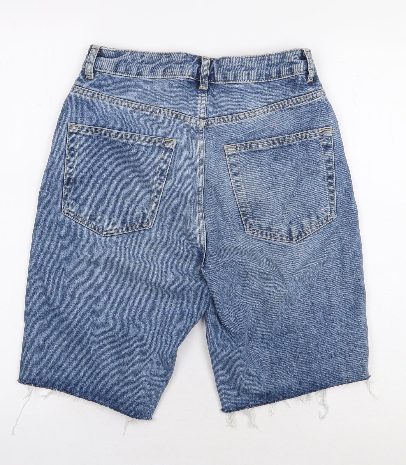 George Womens Blue 100% Cotton Cut-Off Shorts Size 8 L10 in Regular Zip