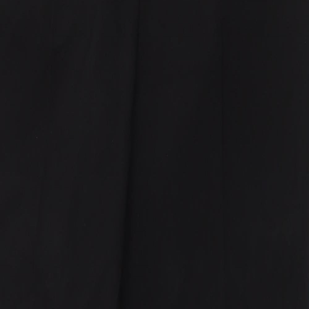 Papaya Womens Black Polyester Trousers Size 8 L28 in Regular Zip
