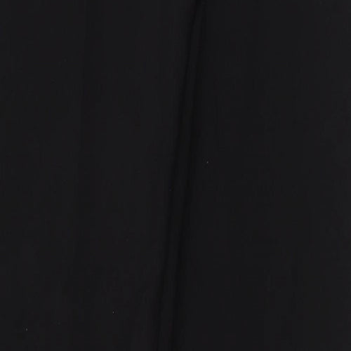 Papaya Womens Black Polyester Trousers Size 8 L28 in Regular Zip