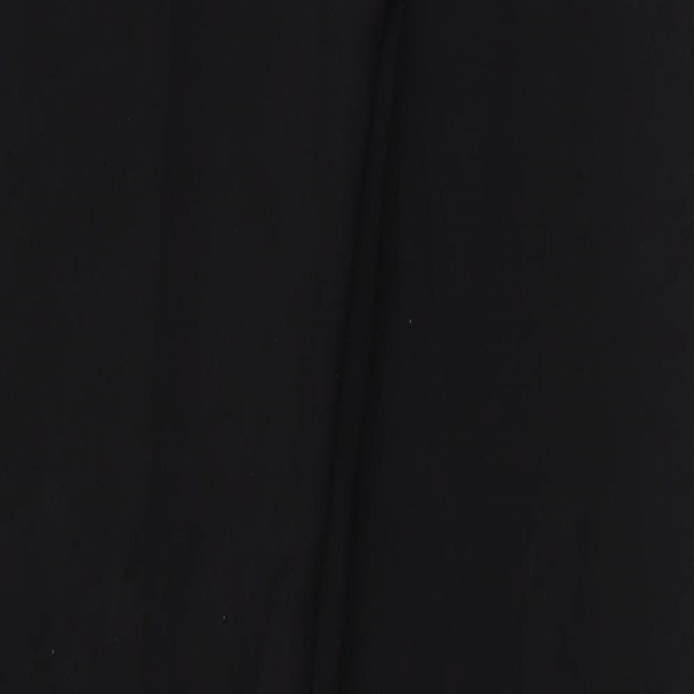 Papaya Womens Black Polyester Trousers Size 8 L28 in Regular Zip