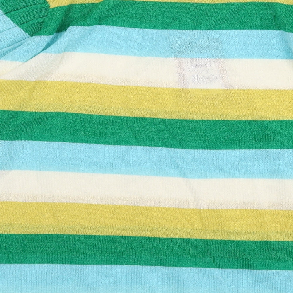 Gallery Womens Multicoloured Striped Viscose Basic Blouse Size M Boat Neck - Ribbed Balloon Sleeve