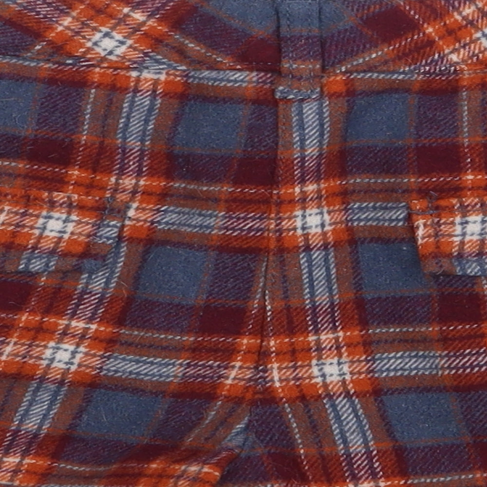 NEXT Girls Multicoloured Plaid Wool Cargo Shorts Size 11 Years Regular Zip