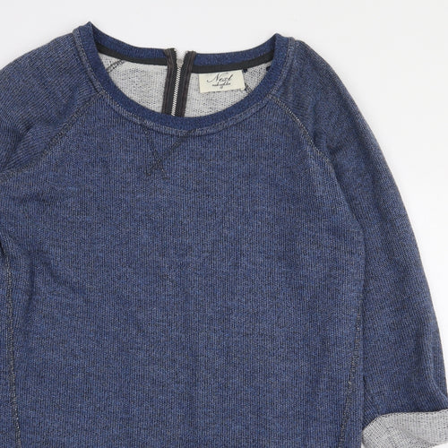 NEXT Womens Blue Cotton Tunic Sweatshirt Size 12 Zip