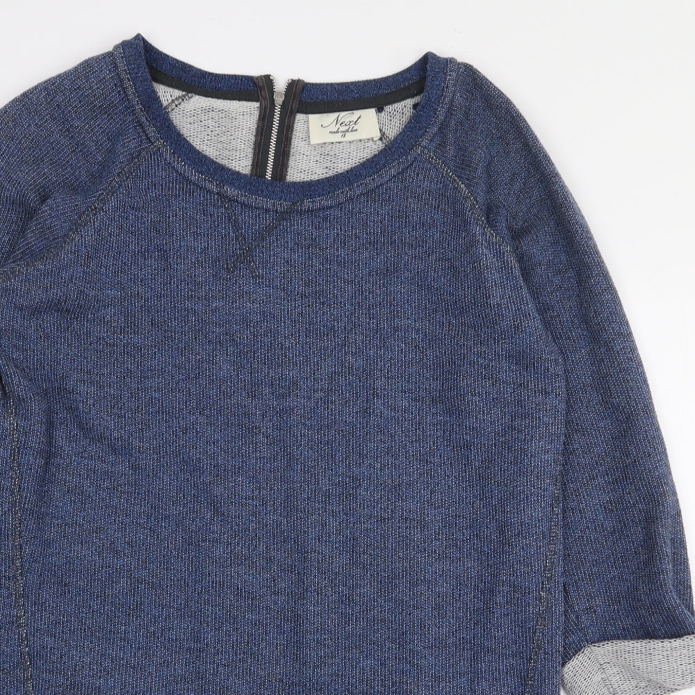 NEXT Womens Blue Cotton Tunic Sweatshirt Size 12 Zip