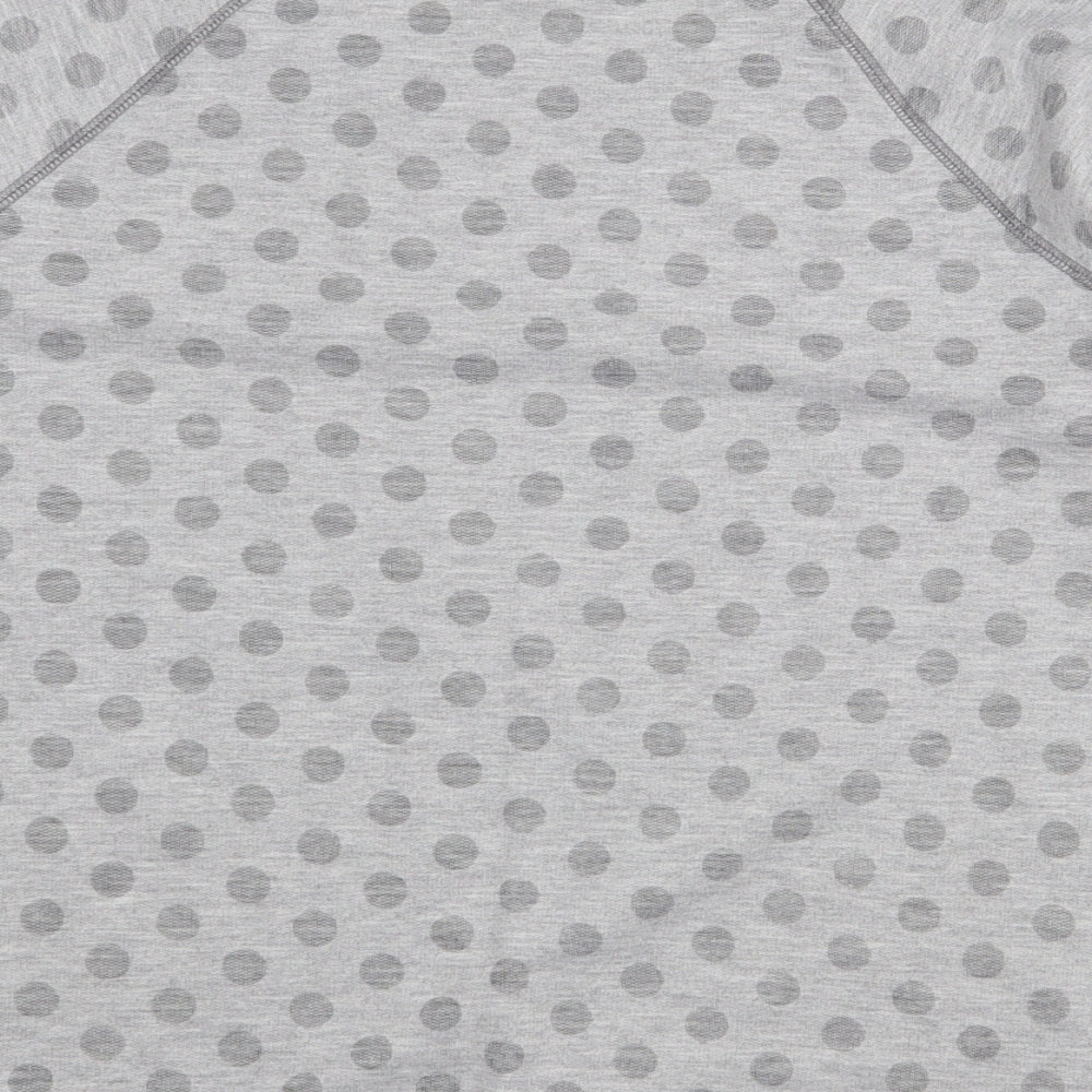 Marks and Spencer Womens Grey Polka Dot Polyester Basic T-Shirt Size 12 Scoop Neck