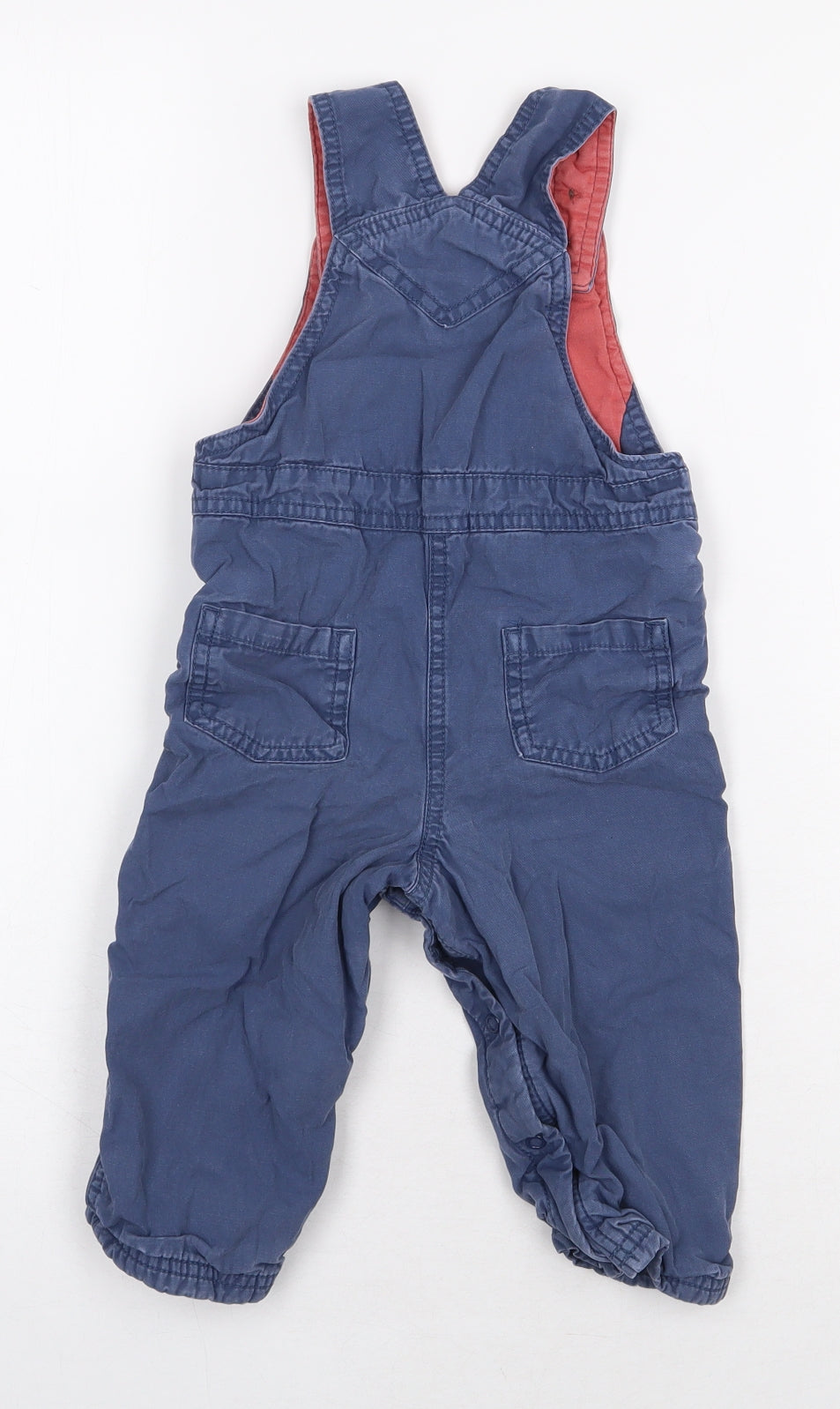 Marks and Spencer Baby Blue 100% Cotton Romper One-Piece Size 12-18 Months Snap