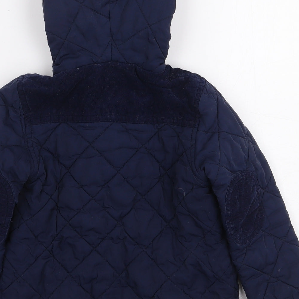 JoJo Maman Bébé Baby Blue Puffer Jacket Coat Size 18-24 Months Snap