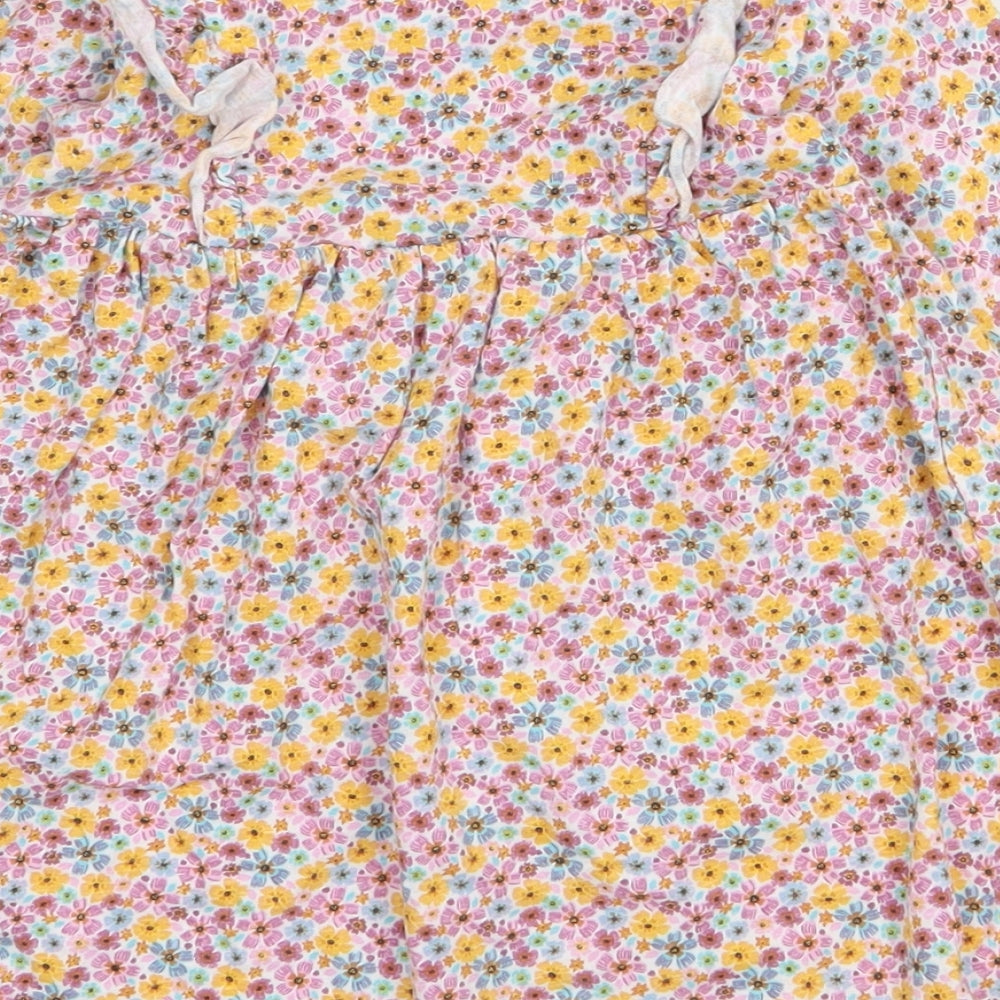 Matalan Girls Multicoloured Floral 100% Cotton A-Line Size 12-18 Months Round Neck Pullover