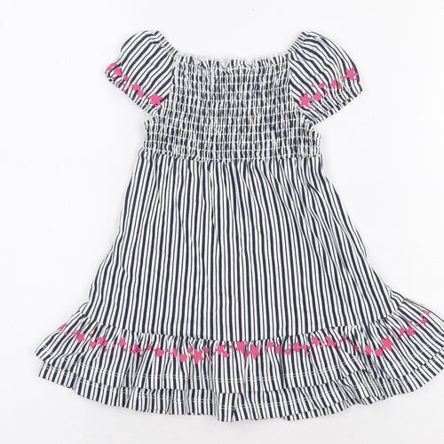 Topomini Girls Multicoloured Striped Wool A-Line Size 12 Months Boat Neck Pullover