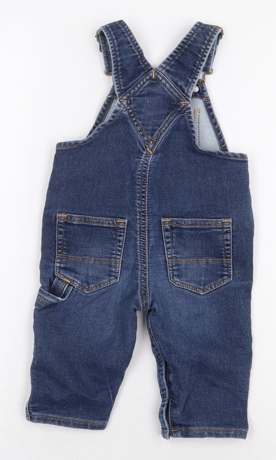 Gap Baby Blue Cotton Dungaree One-Piece Size 9-12 Months Button - Size 6-12 Months