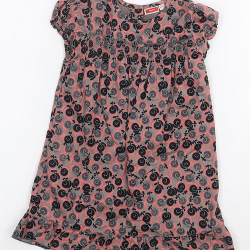 Mexx Girls Grey Geometric 100% Cotton A-Line Size 18-24 Months Round Neck Button