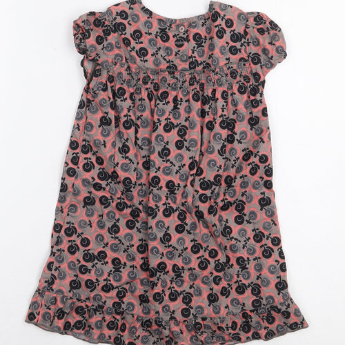 Mexx Girls Grey Geometric 100% Cotton A-Line Size 18-24 Months Round Neck Button