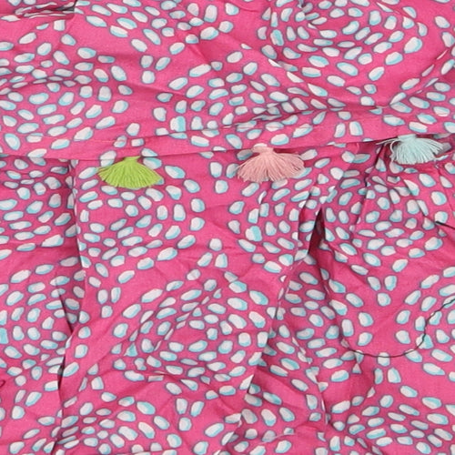 Hatley Girls Pink Geometric 100% Cotton Basic T-Shirt Size 2 Years Boat Neck Pullover