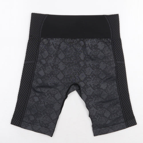 USA Pro Womens Black Geometric Nylon Athletic Shorts Size 10 L8 in Regular