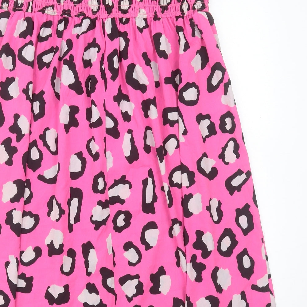Pep&co Womens Pink Animal Print Polyester A-Line Size 16 Off the Shoulder Pullover
