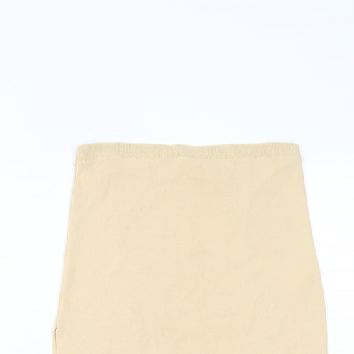 Zara Womens Ivory Viscose A-Line Skirt Size L