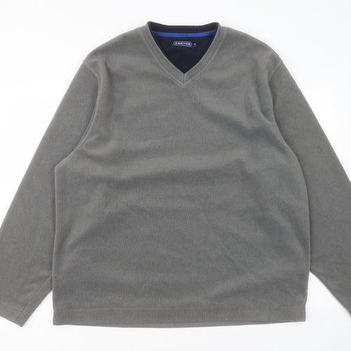 ZANTOS Mens Grey Polyester Pullover Sweatshirt Size XL