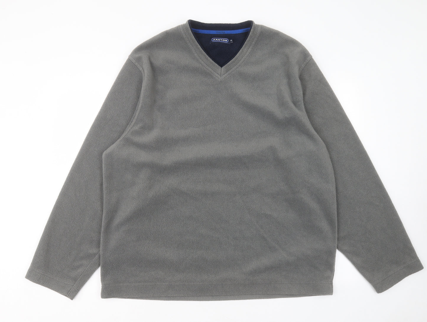 ZANTOS Mens Grey Polyester Pullover Sweatshirt Size XL