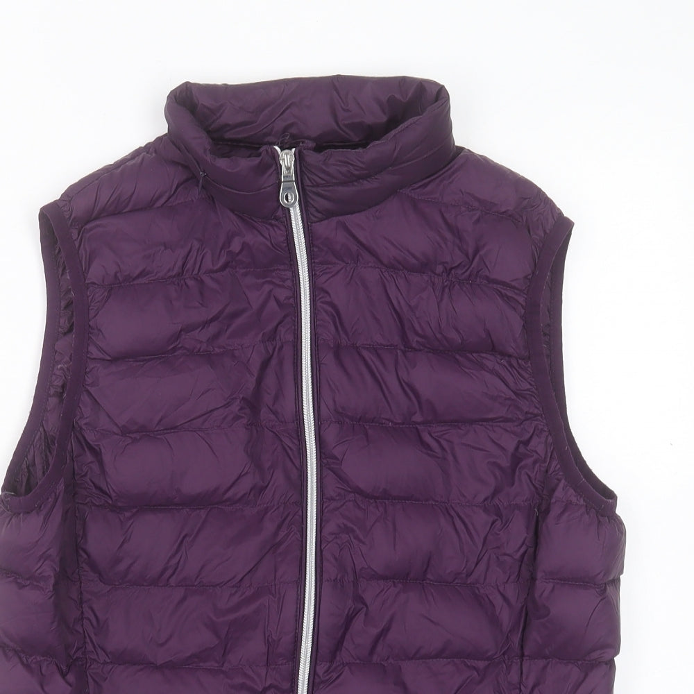 Marks and Spencer Womens Purple Gilet Jacket Size 12 Zip