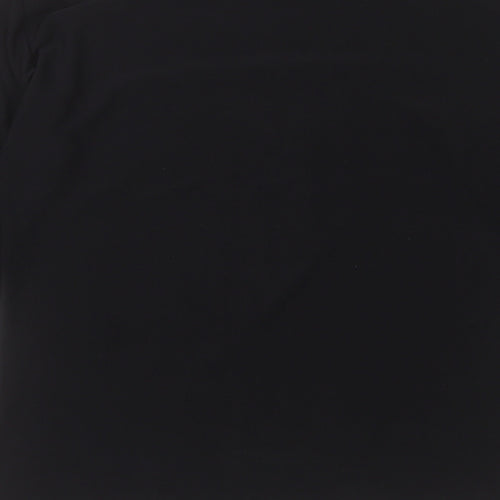 KOXX Womens Black Polyester Basic T-Shirt Size L Crew Neck - Lace Detail