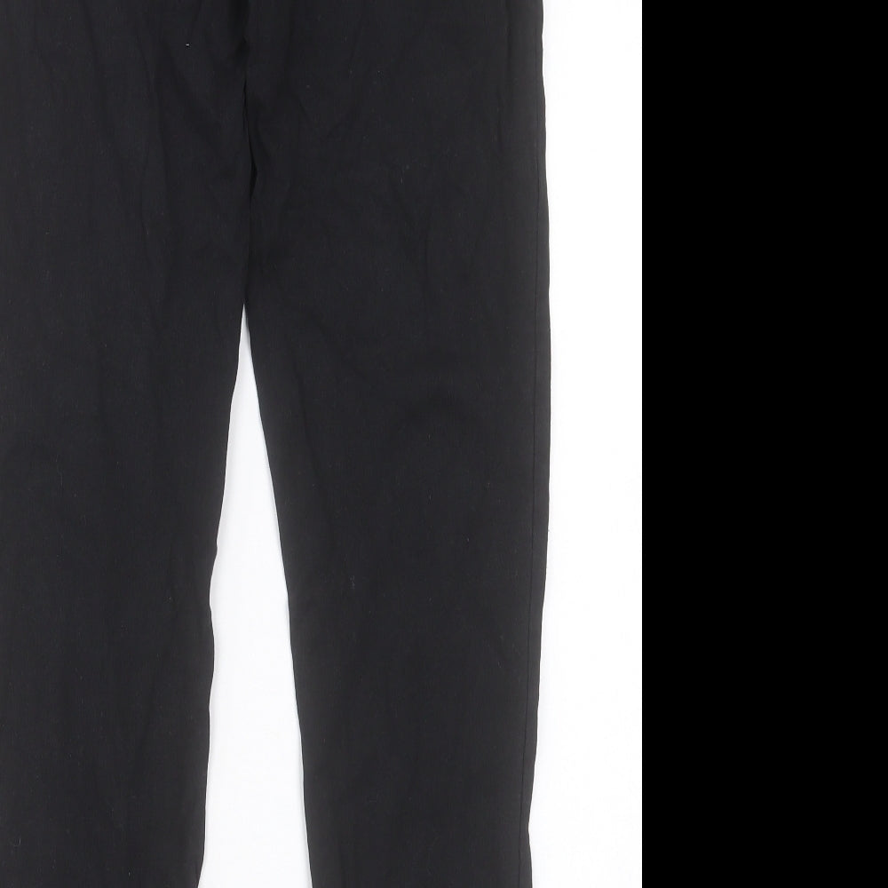 Closure Womens Black Cotton Jogger Trousers Size 12 L28 in Regular Drawstring
